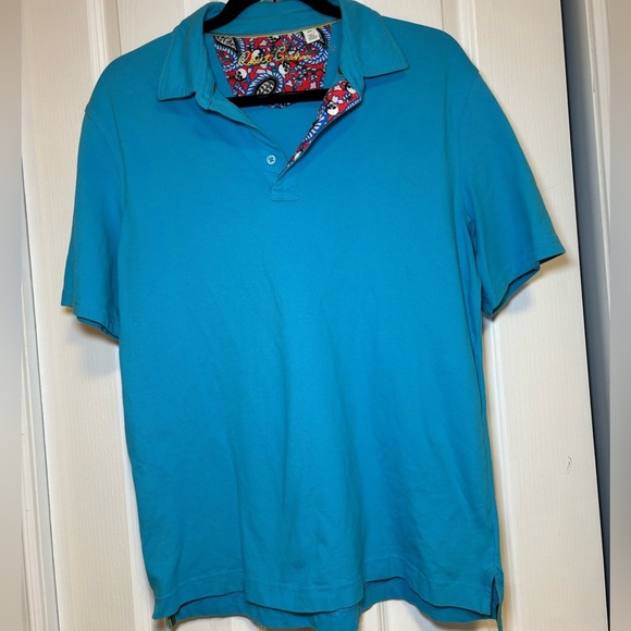 Robert Graham - Polo Shirt Mens Blue Red Short Sleeve Collar Skull Detail - Picture 1 of 10